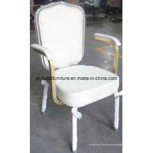 Elegante silla de brazo de tela blanca de ocio para hotel (YC-L13)